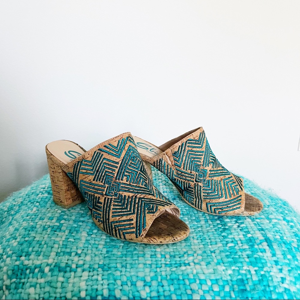 Sbicca | Tania Cork Mule in Turquoise | 8